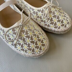 Madden Girl Mary Jane Floral Lace Espadrille Flats
